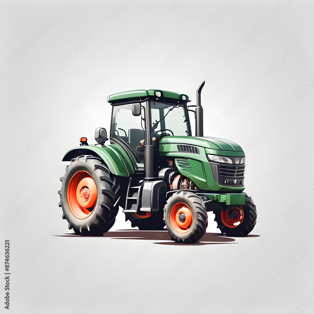 Obraz premium Tractor logo icon on white background, Generative AI