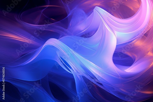 Digital artwork of intricate blue and pink swirls, perfect for a modern abstract background