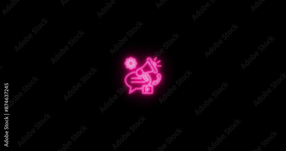 Digital Marketing Promotion Neon Glowing Icon Animation. Marketing Icon. Neon Sign. Neon Icon Digital Marketing Promotion Neon Glowing Icon Animation. Marketing Icon. Neon Sign. Neon Icon