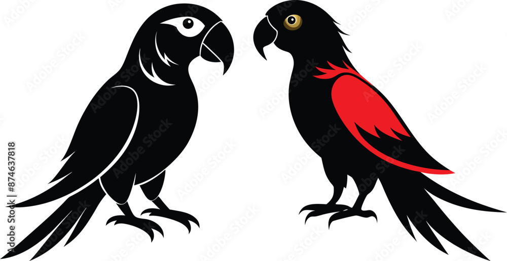 Obraz premium Parrot vector silhouette