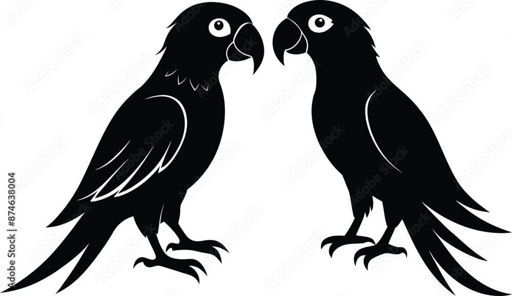 Obraz premium Parrot vector silhouette