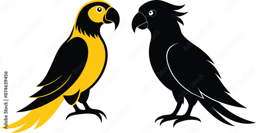Obraz premium Parrot vector silhouette