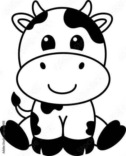 Cute Baby Cow Vector