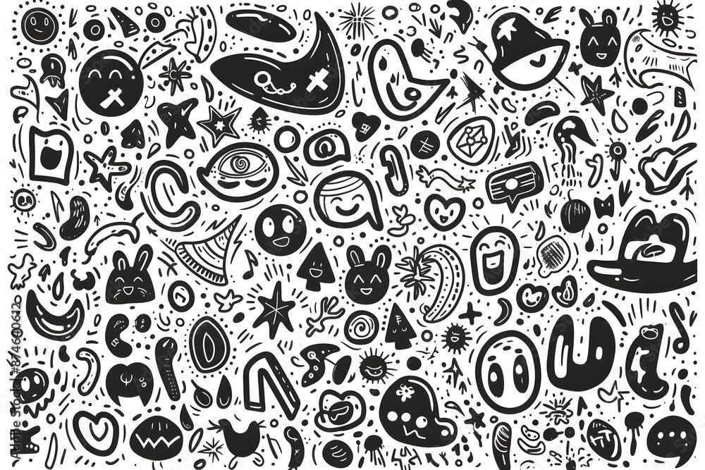 Black and white cute pattern background Black and white cute pattern background