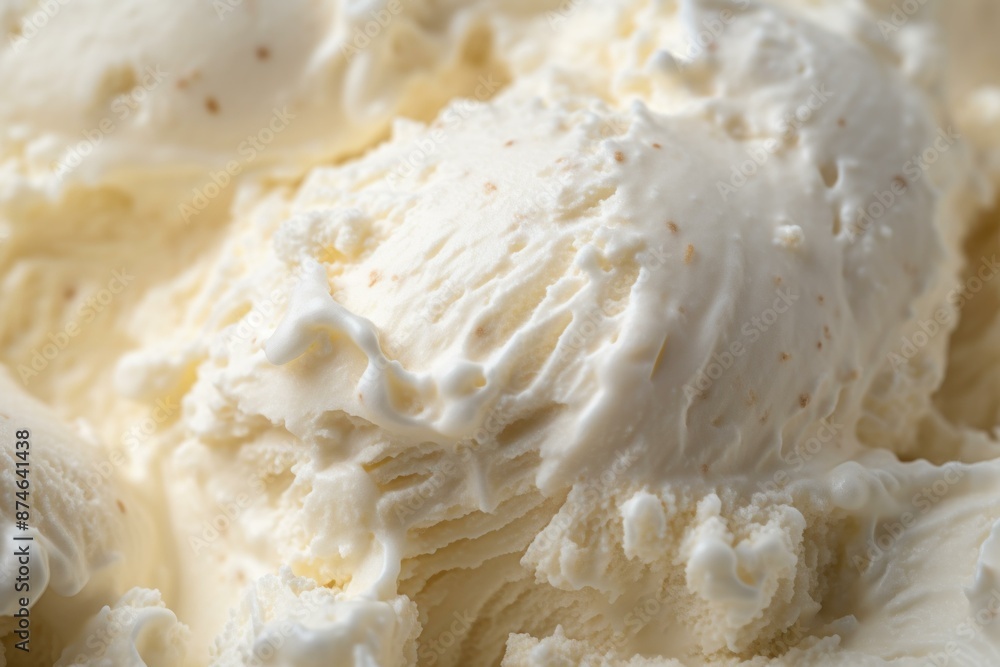 Macro shot of delicious vanilla ice cream scoops showing texture Macro shot of delicious vanilla ice cream scoops showing texture