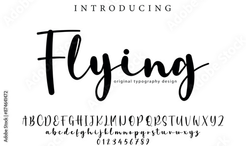 Flying Font Stylish brush painted an uppercase vector letters, alphabet, typeface