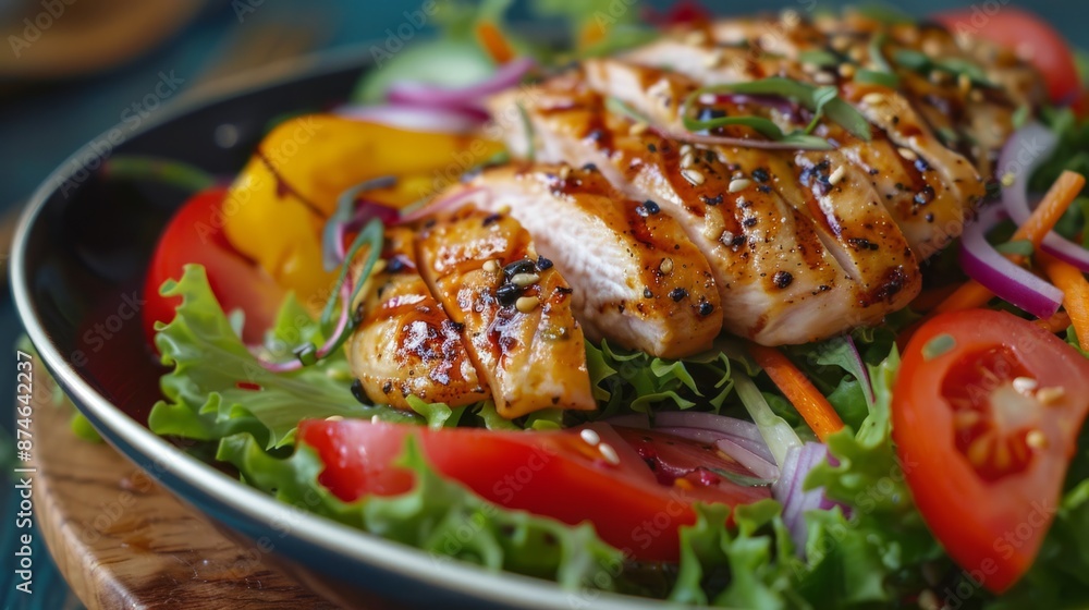 Vegetable salad with chicken generative ai Vegetable salad with chicken generative ai