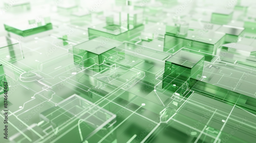 Abstract geometric green screen with a lot of lines and shapes Abstract geometric green screen with a lot of lines and shapes