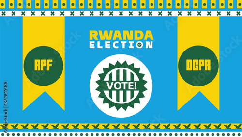 Rwanda election 2024 concept, democracy, flag. Vector icon illustration