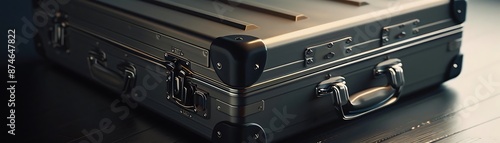 Metallic Suitcase 3D Illustration