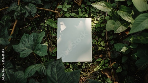 Paper Mockup Against Natural Pattern: Showcasing a Harmonious Blend of Design and Nature
