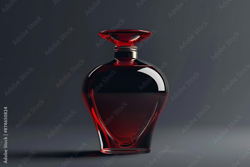 Red Glass Perfume Bottle 3D Illustration Red Glass Perfume Bottle 3D Illustration