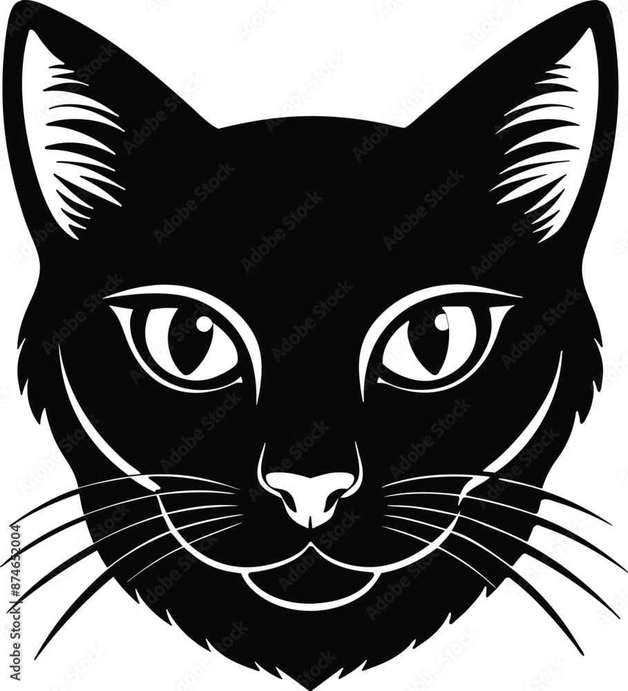 Cat Head logo Icon isolated on white background. Cat Head logo Icon isolated on white background.