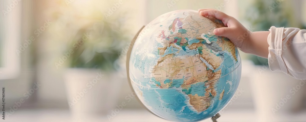Teacher using interactive globe to teach geography, global education, engaging tools Teacher using interactive globe to teach geography, global education, engaging tools