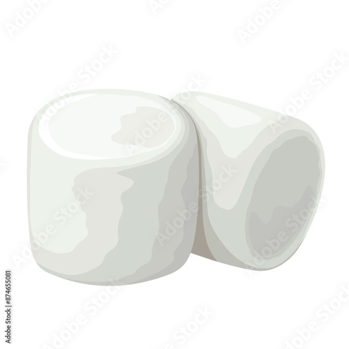 Marshmallow vector illustration, isolated white background.