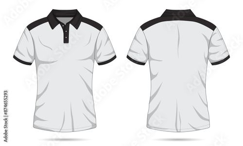 Modern polo shirt mockup front and back view
