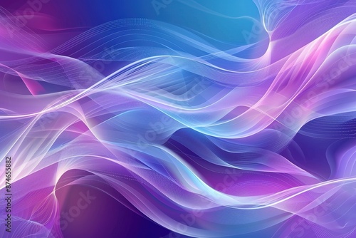 Abstract blue and purple background vector presentation design with white wave elements in the waves