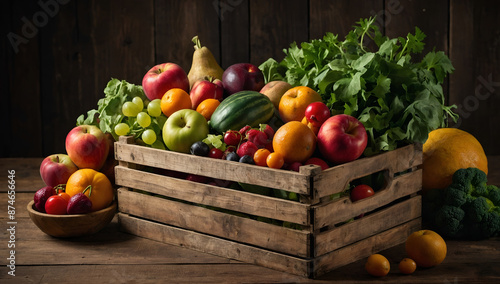 fruits and vegetables in a basket
