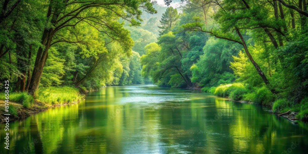 Serene river flowing through a lush green forest , river, woods, nature, peaceful, tranquility, scenic, landscape, water Serene river flowing through a lush green forest , river, woods, nature, peaceful, tranquility, scenic, landscape, water