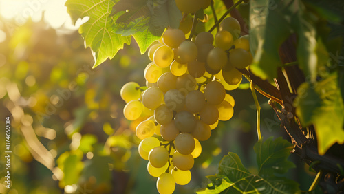 Vineyard Velvet: A Close-up of a Sauvignon Blanc Grape Bush photo