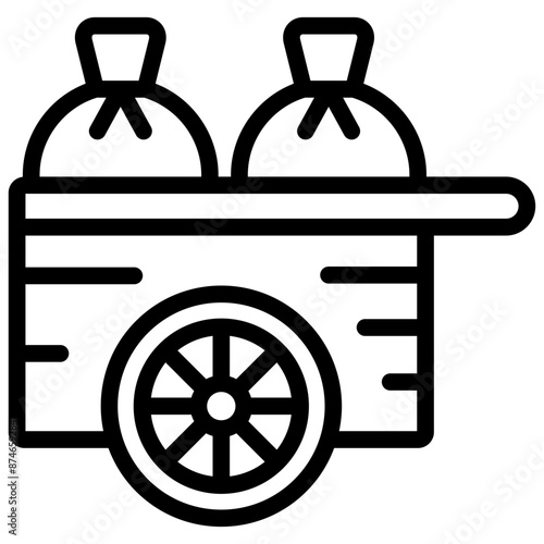 scavenger icon illustration design with outline