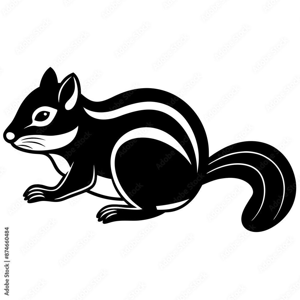 A black and white squirrel vector art A black and white squirrel vector art