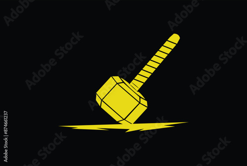 thor hammer vector logo design