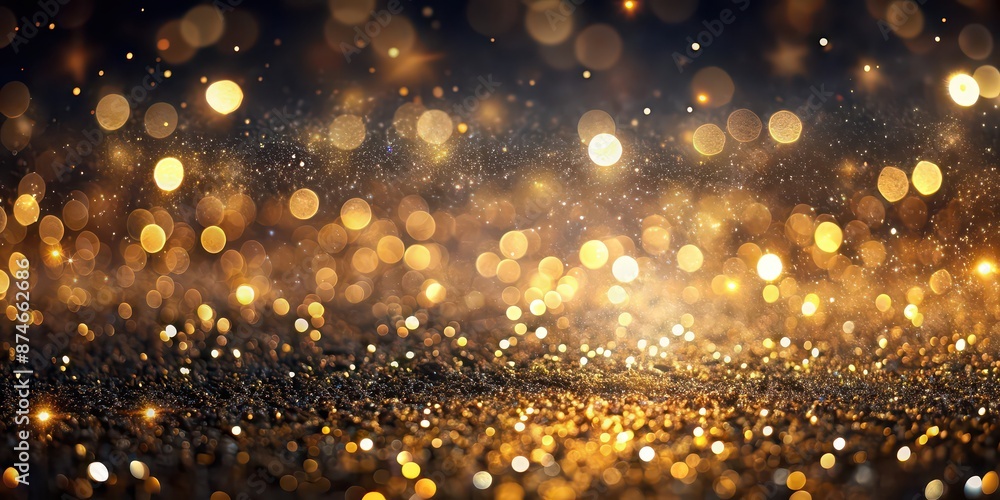 Shiny golden glitter particles on dark bokeh background, glitter, particles, golden, bokeh, shiny, background, bright Shiny golden glitter particles on dark bokeh background, glitter, particles, golden, bokeh, shiny, background, bright
