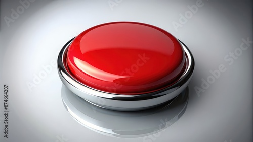 of a glossy red button with shadows and reflections, , button, shiny, red, glossy, technology, digital, design, interface, push