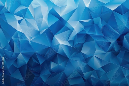 Blue background with low poly triangles, blue gradient polygonal wallpaper for Abstract vector illustration