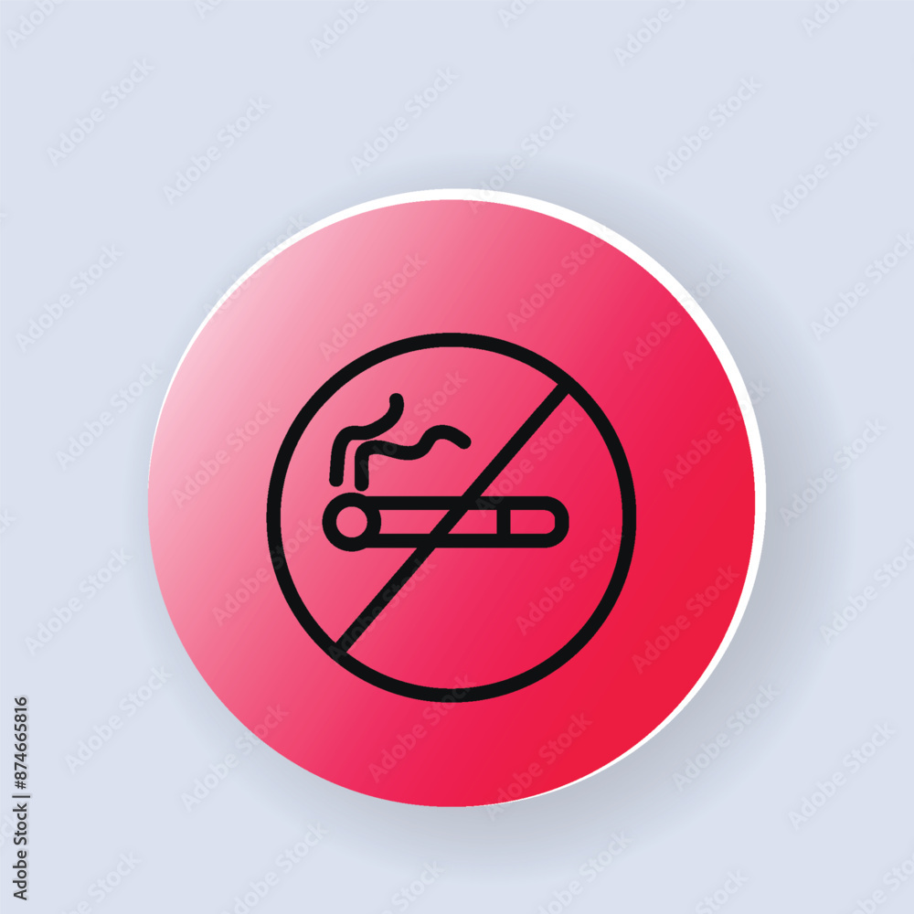No Tobaco medical healthcare icon Neomorphism style No Tobaco medical healthcare icon Neomorphism style