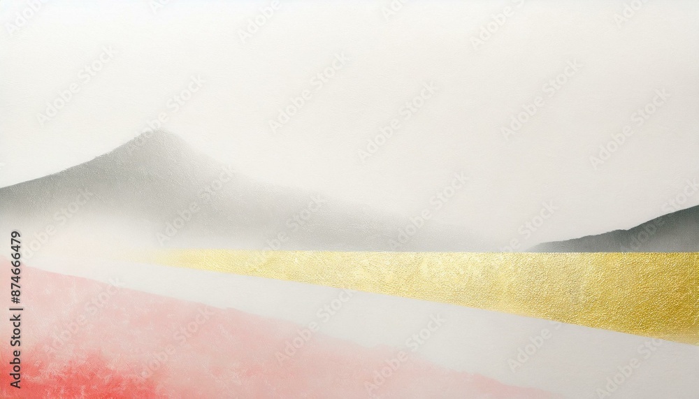 Obraz premium お祝い、上品な和風イメージの背景素材（赤、白、金）