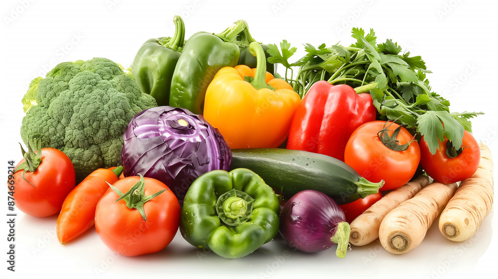 fresh organic vegetables isolated on white background fresh organic vegetables isolated on white background