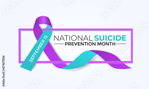 Vector illustration on the theme of National suicide prevention month in September. Banner, Holiday, poster, card and flyer and background design.