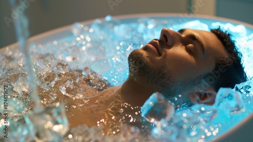 With the ice bath as their ally the person is able to release any negative thoughts or emotions leaving their mind and body revitalized. photo