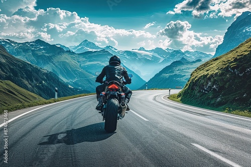 A photo of an old motorcycle parked on the edge of Lake K desktop wallpaper  photo