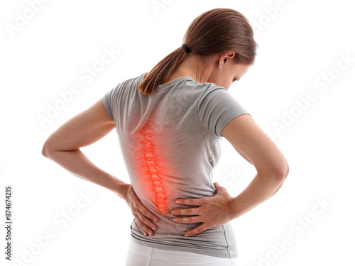 Pessoas com dores na coluna lombar. Imagem ideal para ilustrações médicas, materiais de conscientização sobre saúde e campanhas de prevenção da dor nas costas