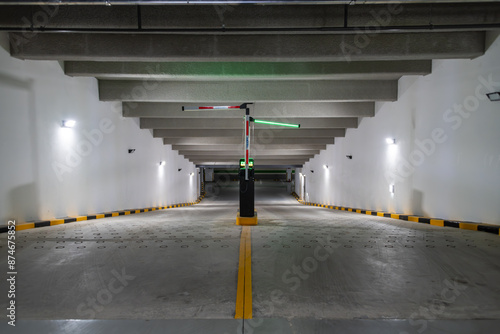 Automatic license plate recognition parking facility in the underground parking lot of a modern building in the city
 photo