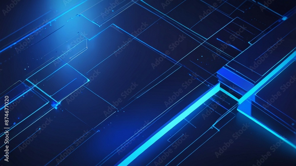 Futuristic technology concept of blue and white abstract background. generative ai.