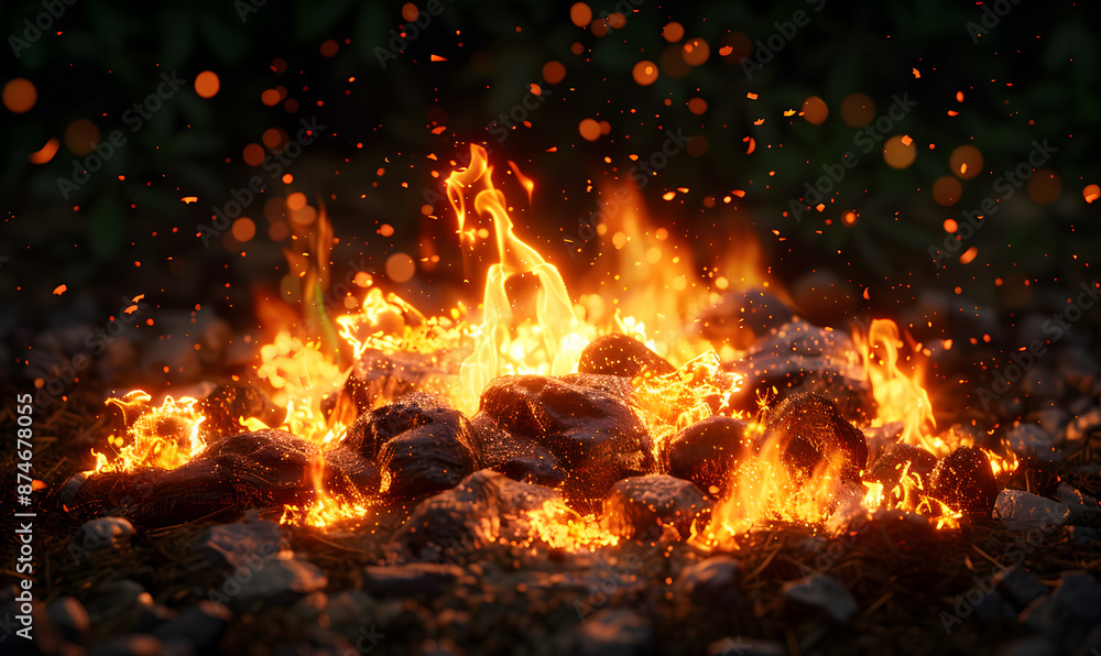 fire spark burn on dark background fire spark burn on dark background