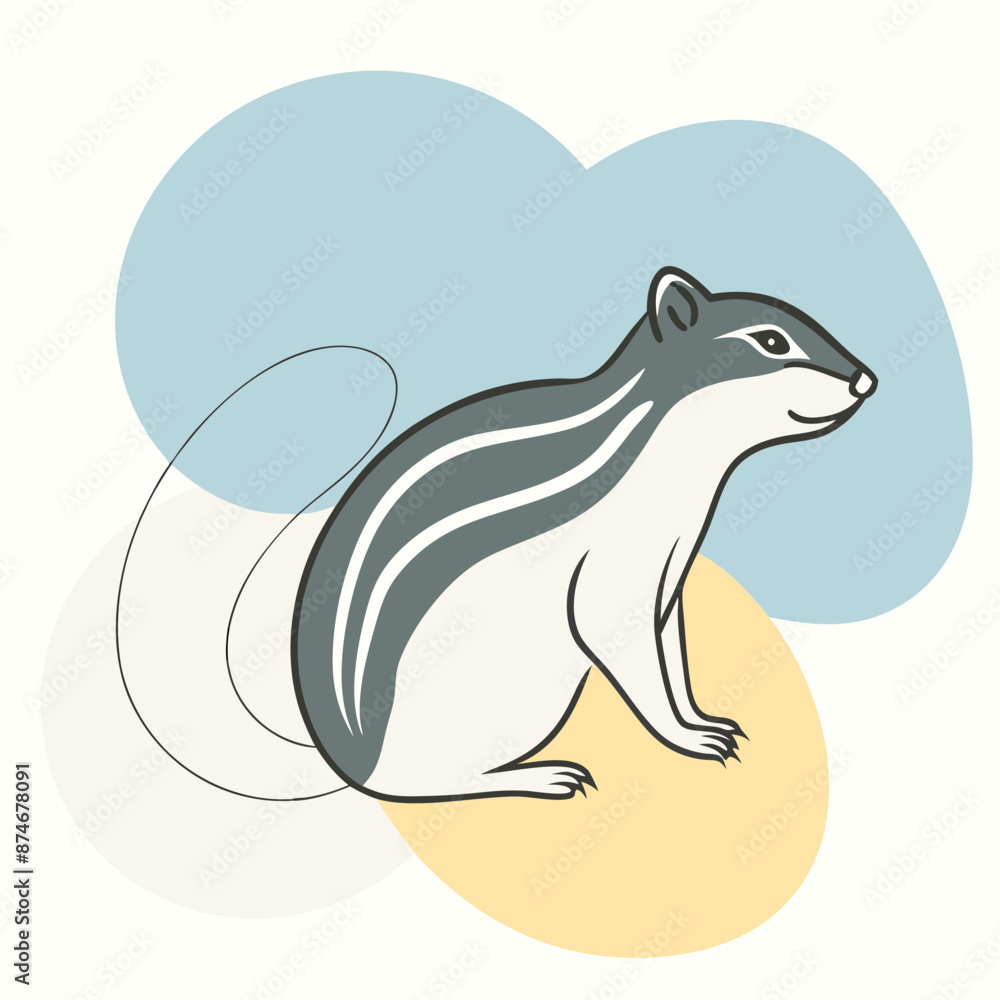 Obraz premium Palm Squirrel vector illustration and svg