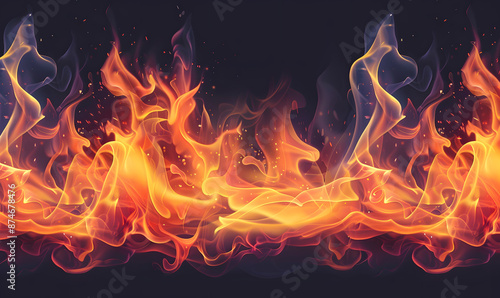 fire spark burn on dark background