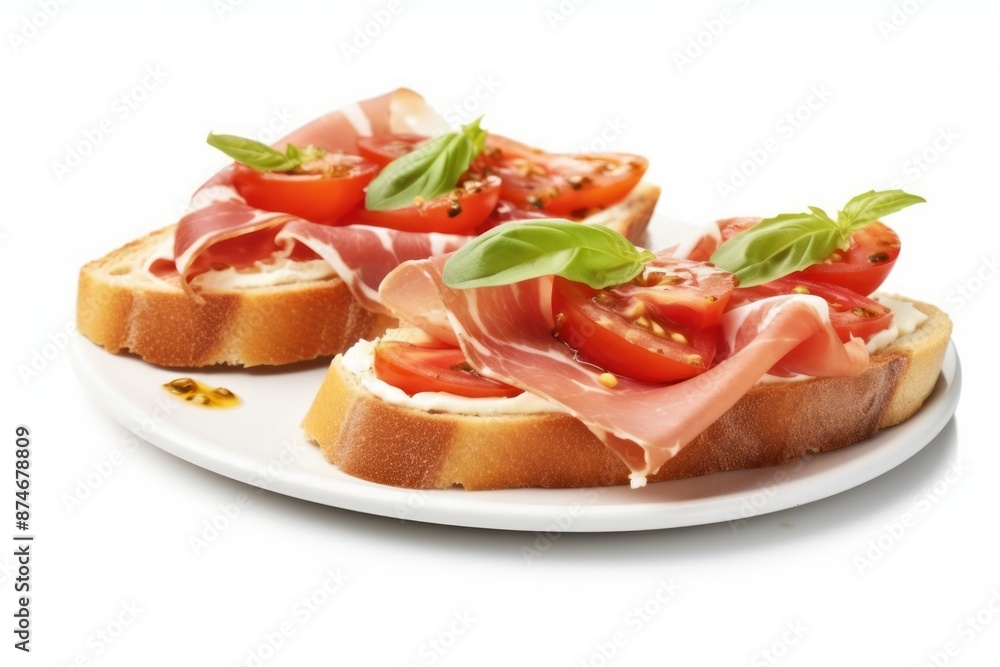Italian Bruschetta with Prosciutto and Tomatoes Italian Bruschetta with Prosciutto and Tomatoes