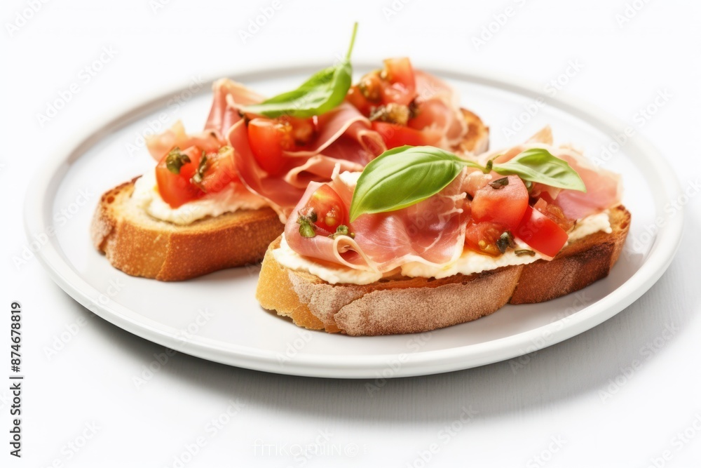 Delicious Bruschetta with Prosciutto and Basil Delicious Bruschetta with Prosciutto and Basil
