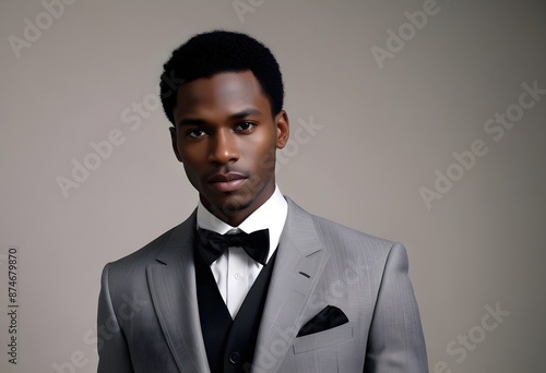 Black man in suit on clean background