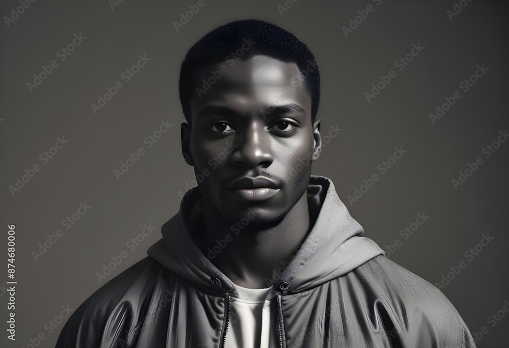 Fototapeta premium Black man in suit on clean background