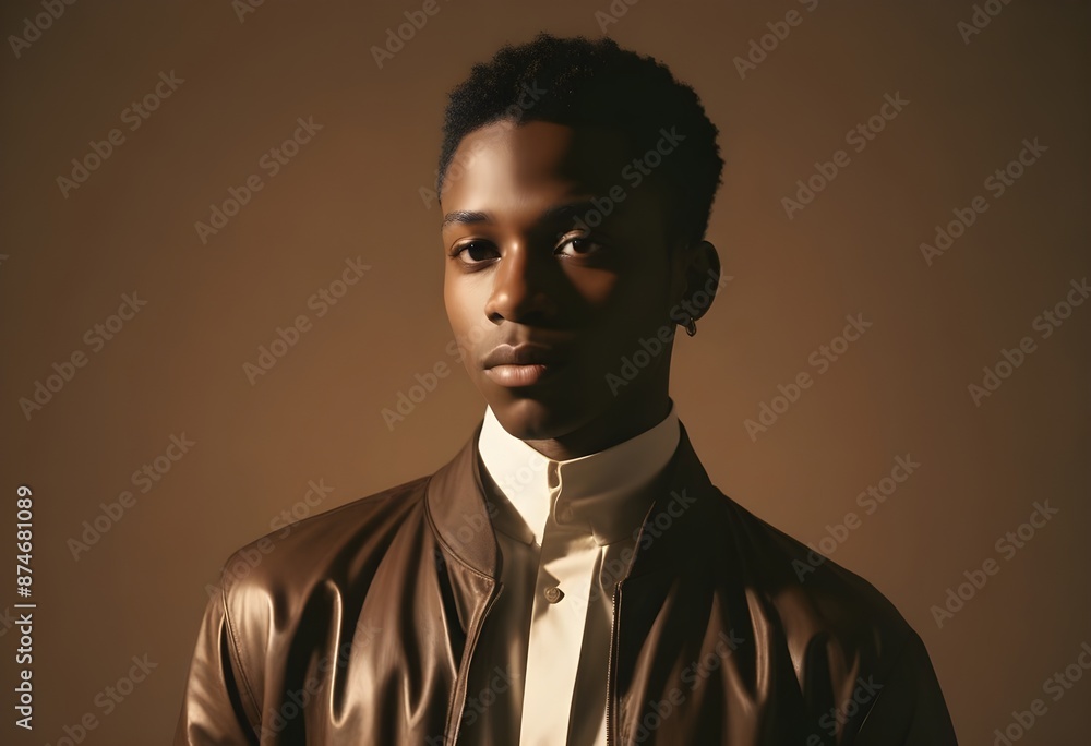 Obraz premium Black man in suit on clean background
