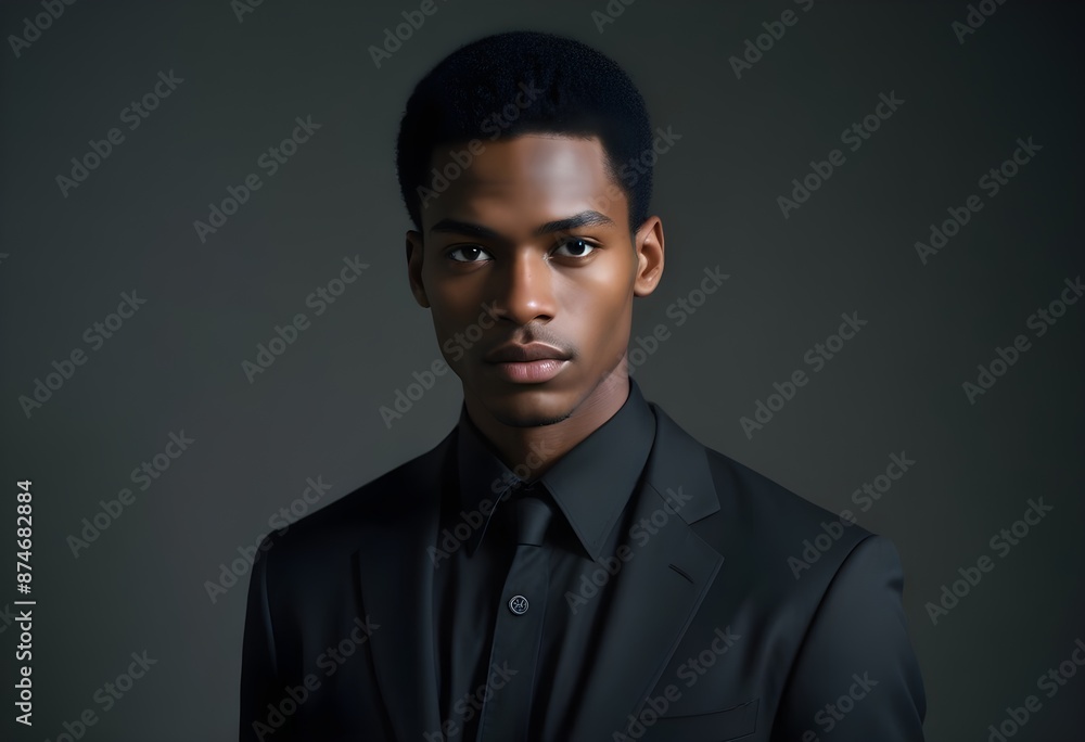 Obraz premium Black man in suit on clean background