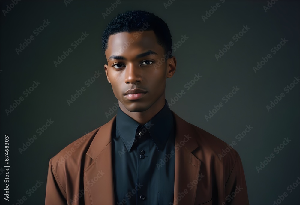 Obraz premium Black man in suit on clean background