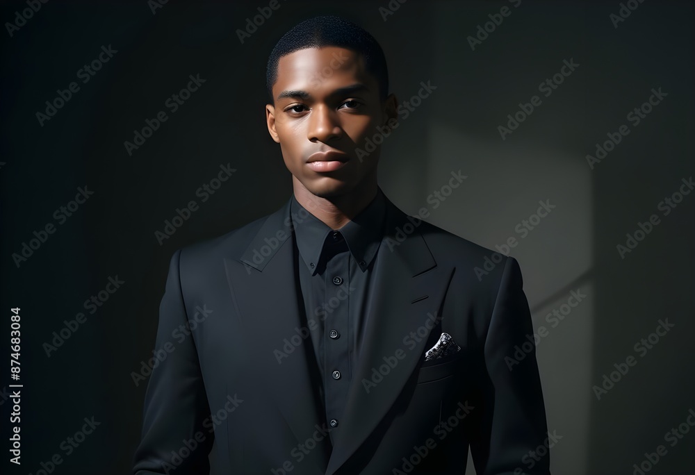 Black man in suit on clean background Black man in suit on clean background